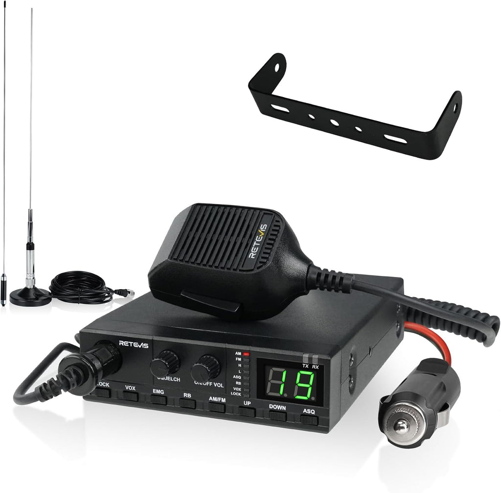 Retevis MB2 40-Channel AM/FM CB Radio Kit, CB Radio for Truck with Antenna