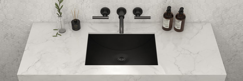 Ruvati 16x11-in Gunmetal Black 16-Gauge Bathroom Sink - RVH6107BL