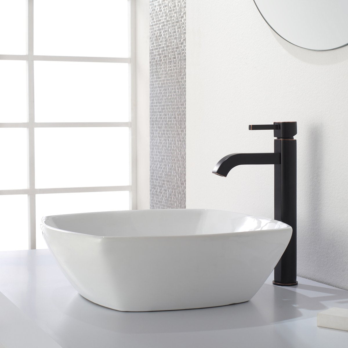 KRAUS Ramus Single Handle Vessel Sink Bathroom Faucet with Pop-Up Drain in Brushed Gold, KVF-1220BG