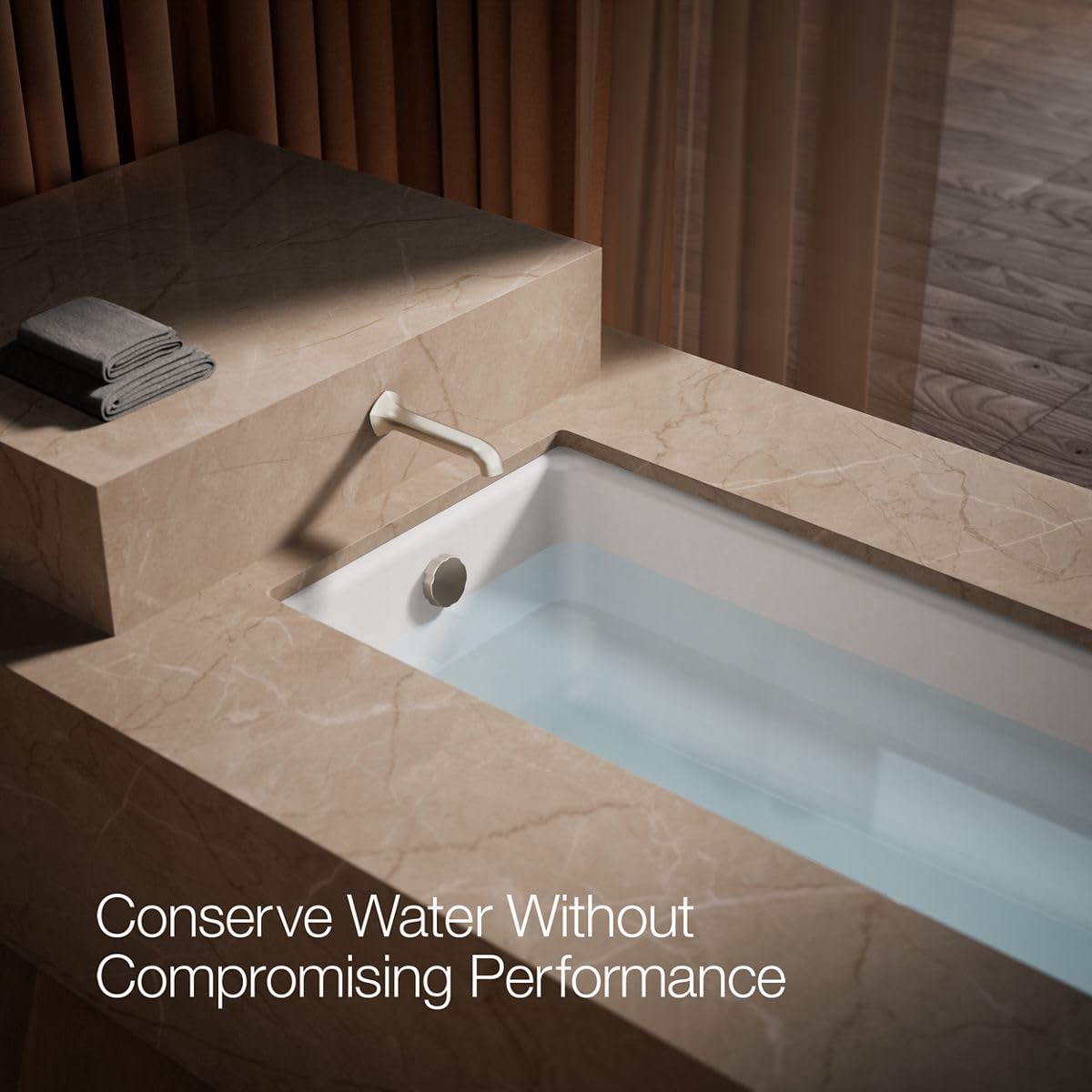 KOHLER 27115-2MB Occasion Wall-Mount 12" Bath Spout, Nondiverter Bathtub Spout with Slip-Fit Connection, Vibrant Brushed Moderne Brass