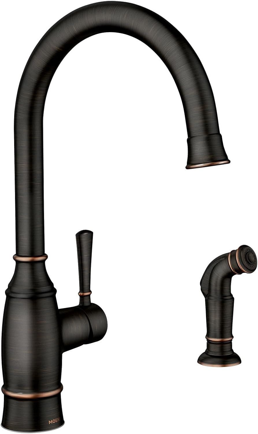 Moen Noell 1-Handle Kitchen Faucet with Side Sprayer, 87506BRB