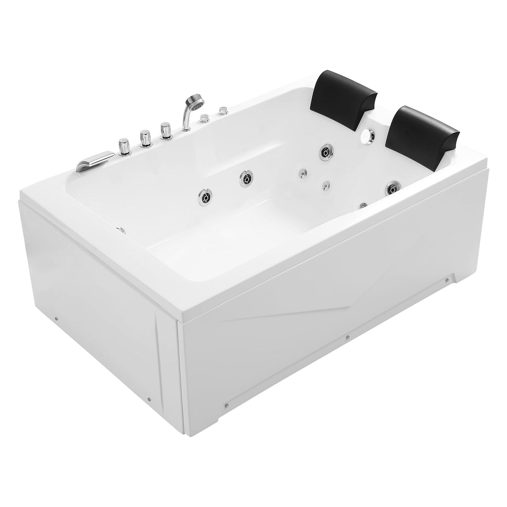 Empava Acrylic Whirlpool Bathtub, 71" Jetted Tub with Healing Chromotherapy