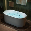 WOODBRIDGE 59" Ã 31-1/2" Compact Whirlpool & Air, Heated Soaking Bathtub