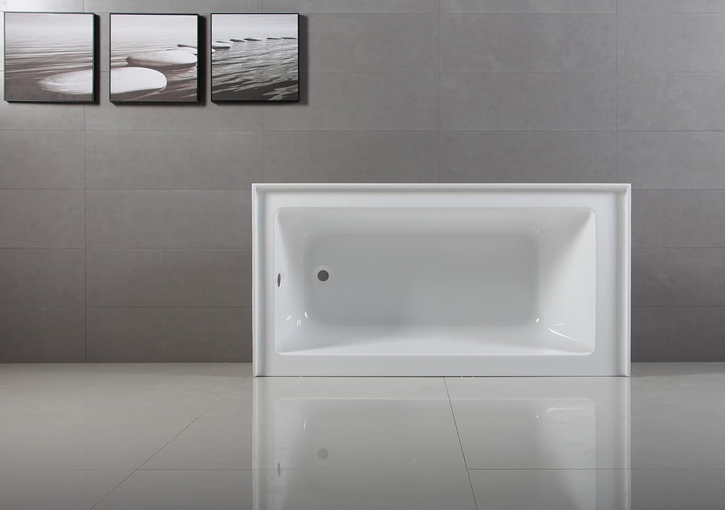 Kingston Brass VTAP603222L Aqua Eden 60-Inch Acrylic Alcove Tub with Left Hand Drain Hole, L 60" x W 32" x H 21-5/8"D, White