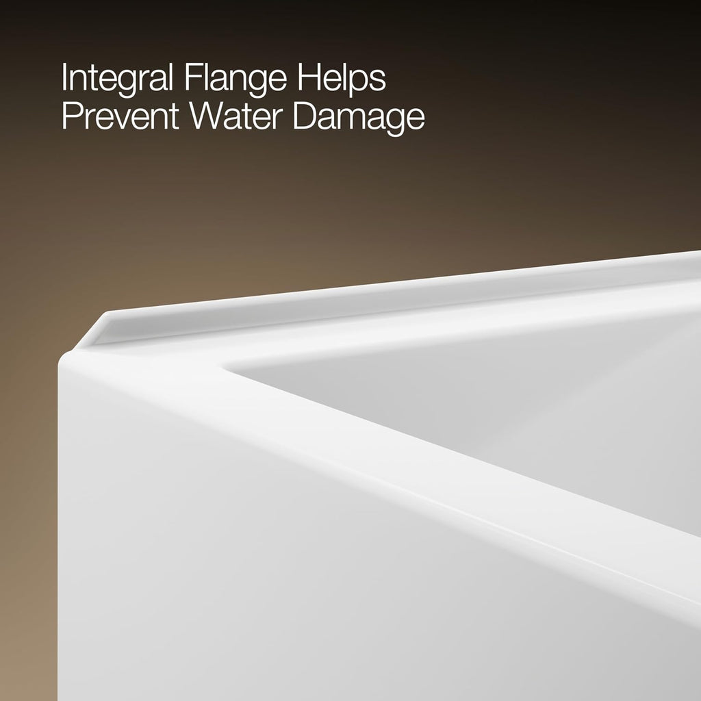 Kohler 60" x 32" alcove bath with integral apron, integral flange, and right-hand drain