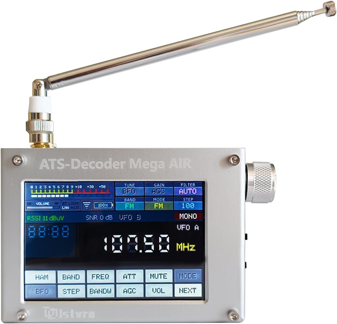 Upgraded ATS-Decoder Mega AIR SDR Radio with 4-inch Color Screen