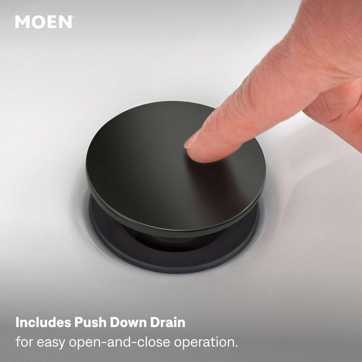 Moen 84022BL Ronan 2-Handle Centerset Bath Faucet w/Drain, Matte Black