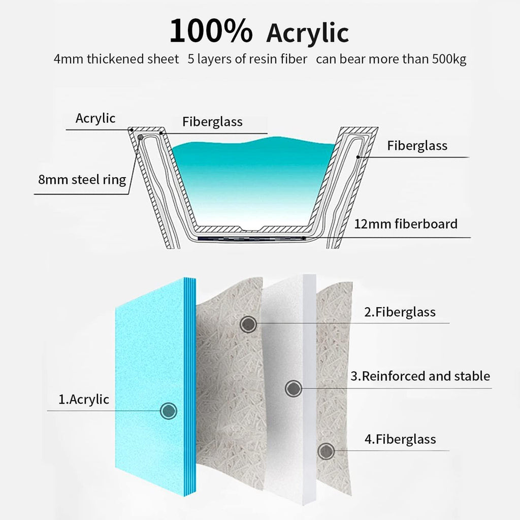 59" Acrylic Freestanding Bathtub,Double Ended,Lozenge Texture,Black