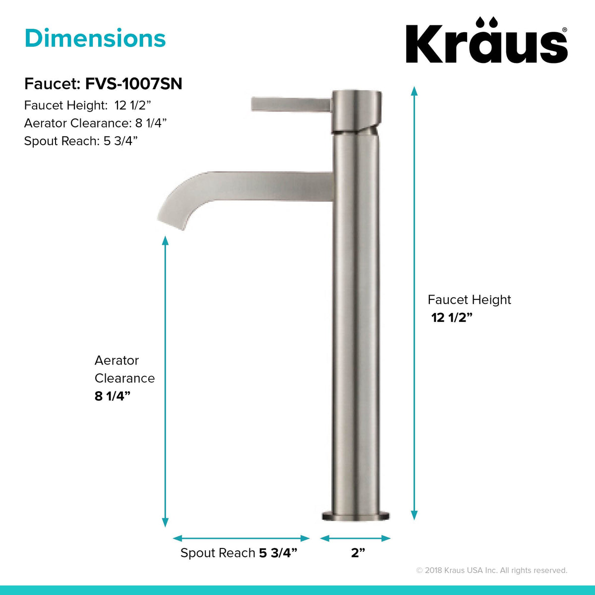 KRAUS Ramus Single Handle Vessel Sink Bathroom Faucet with Pop-Up Drain in Brushed Gold, KVF-1220BG