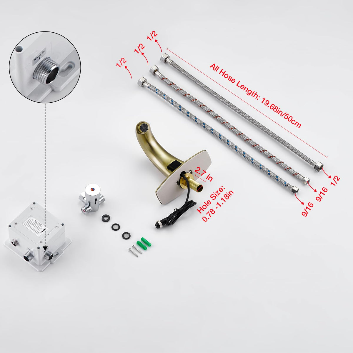 Charmingwater Touchless Bathroom Sink Faucet