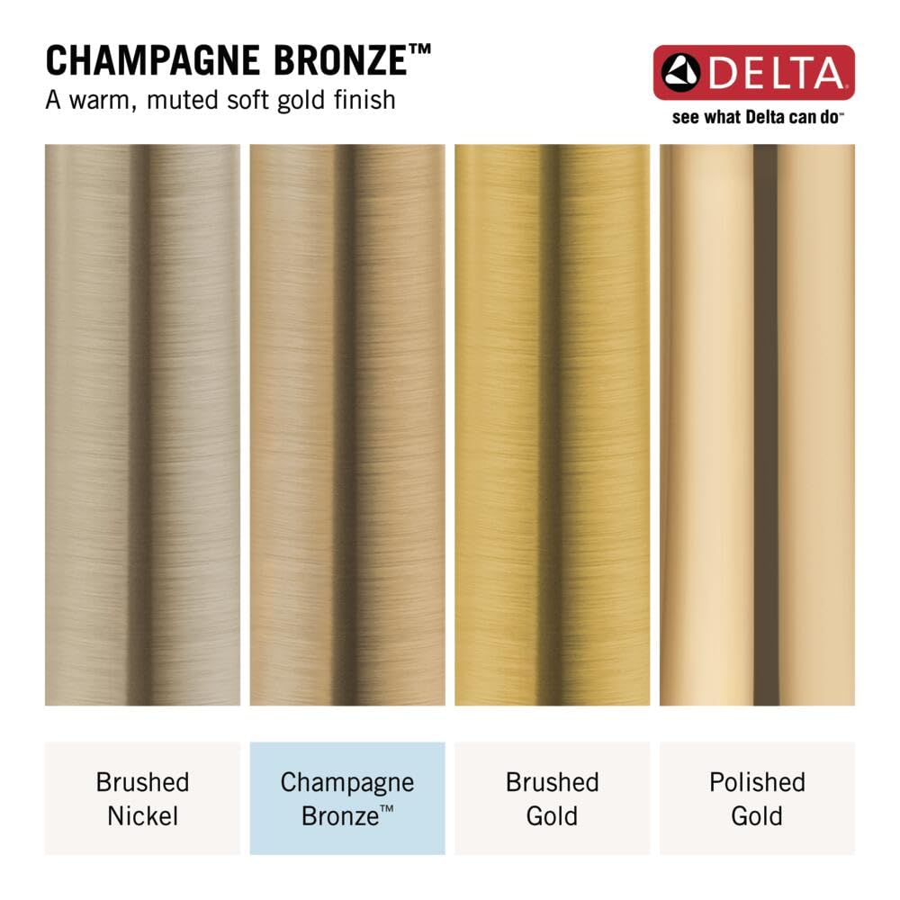 Delta Nicoli Brushed Gold Faucet 3 Hole, 8 Inch Widespread Bathroom Sink Faucet for Vanity, Push-Pop Drain Assembly, Champagne Bronze 35849LF-CZ