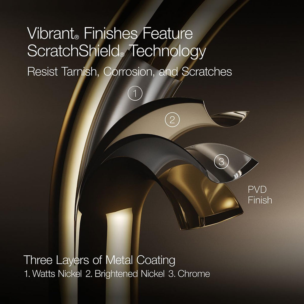 KOHLER 27115-2MB Occasion Wall-Mount 12" Bath Spout, Nondiverter Bathtub Spout with Slip-Fit Connection, Vibrant Brushed Moderne Brass