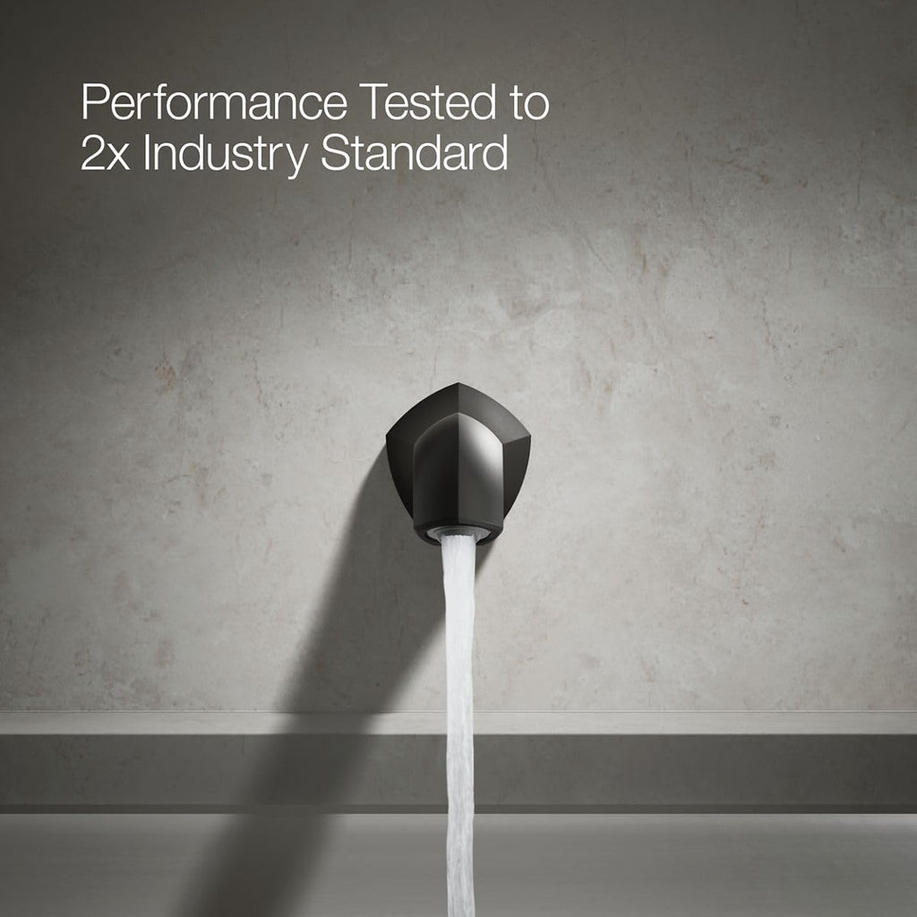 KOHLER 27115-2MB Occasion Wall-Mount 12" Bath Spout, Nondiverter Bathtub Spout with Slip-Fit Connection, Vibrant Brushed Moderne Brass