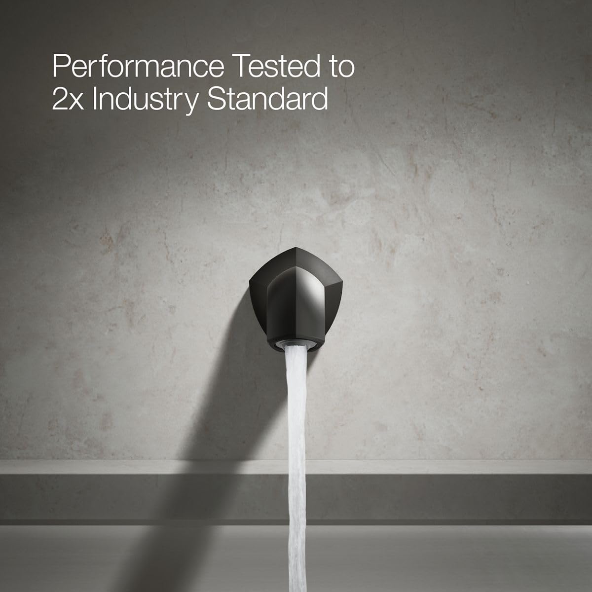 KOHLER 27115-2MB Occasion Wall-Mount 12" Bath Spout, Nondiverter Bathtub Spout with Slip-Fit Connection, Vibrant Brushed Moderne Brass