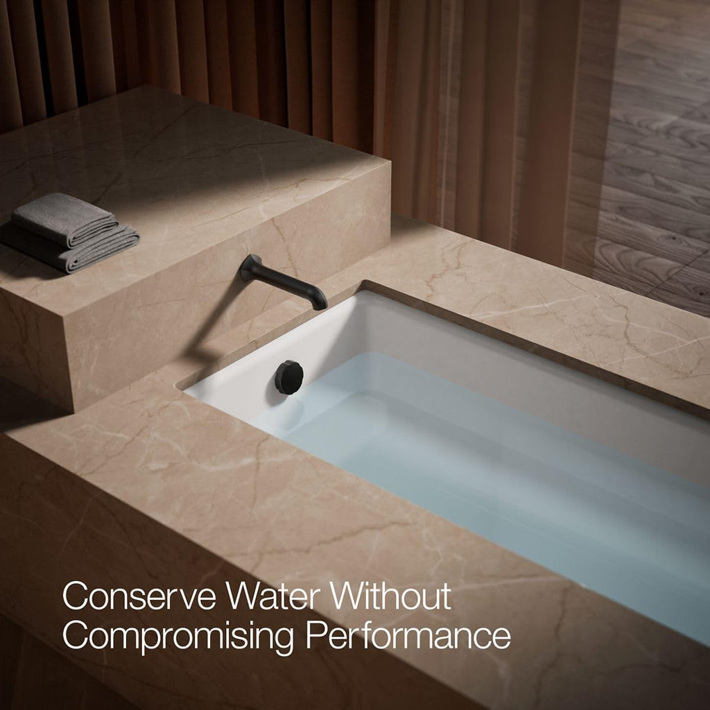 KOHLER 27115-2MB Occasion Wall-Mount 12" Bath Spout, Nondiverter Bathtub Spout with Slip-Fit Connection, Vibrant Brushed Moderne Brass