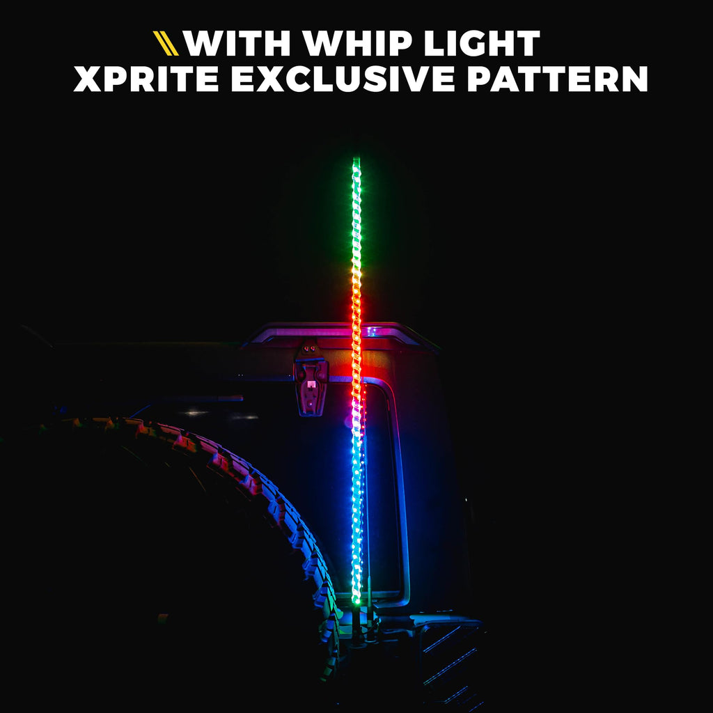 Xprite 4FT LED CB Radio Antenna with Amber Whip Lights & Rocker Switch