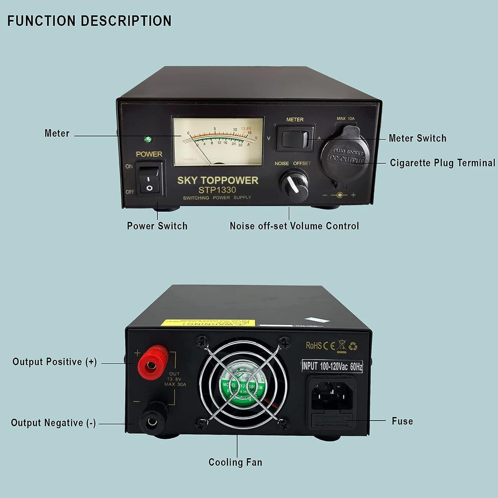 13.8V 30A Power Supply for Ham Radio,Universal Compact PSU