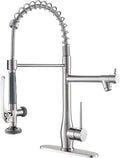 GIMILI Commercial Kitchen Sink Faucet with Pull Down Sprayer Brushed Nickel