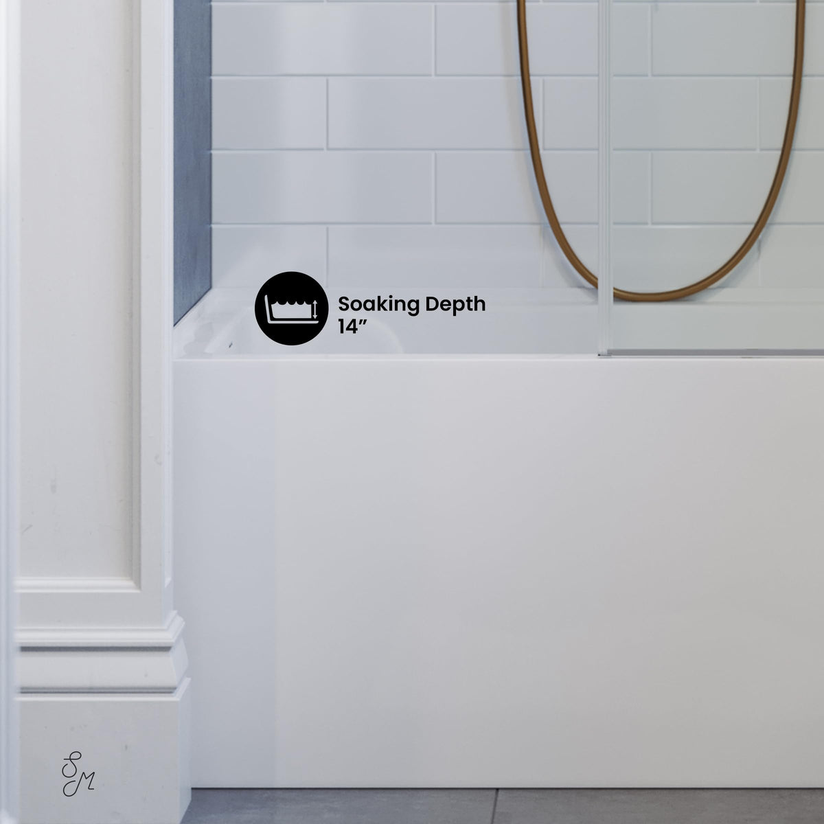 Voltaire 60" x 32" Right-Hand Drain Alcove Bathtub with Apron