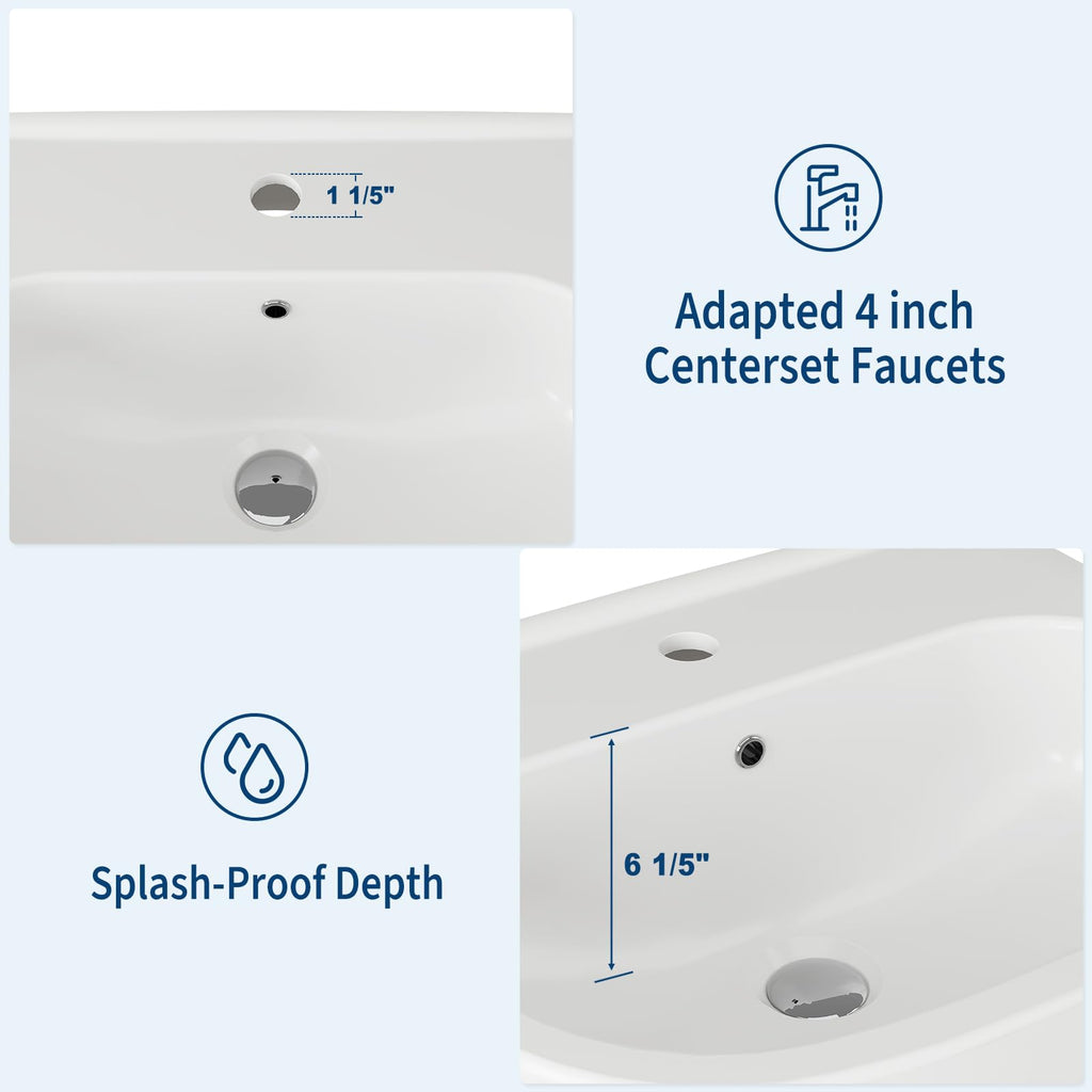 Garvee 20" W X 17" D W Bathroom Pedestal Sink, Pedestal Sink Combo