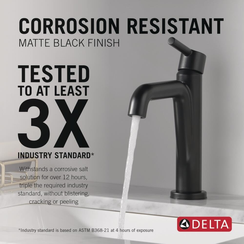 Delta Nicoli Brushed Gold Bathroom Faucet 1 Hole, Single Hole Bathroom Sink Faucet for Vanity, Push-Pop Drain Assembly, Champagne Bronze 15849LF-CZ