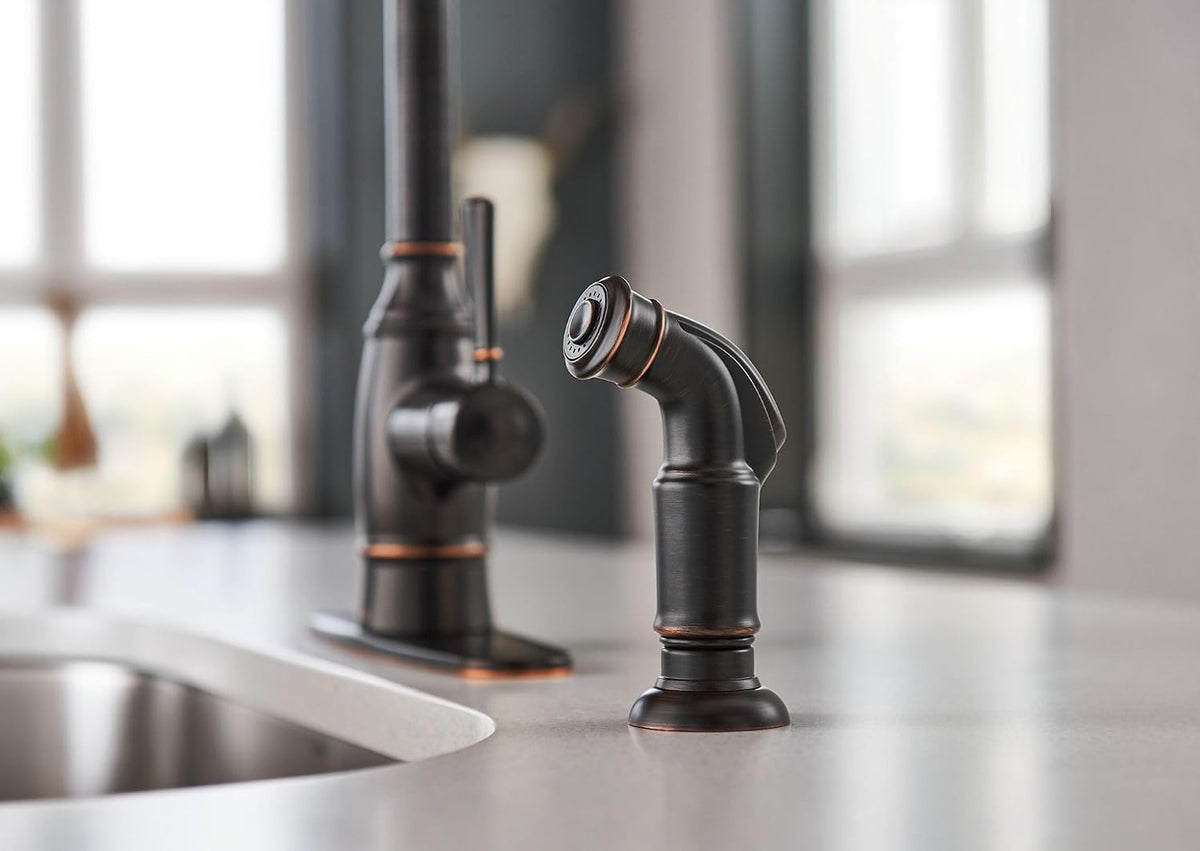 Moen Noell 1-Handle Kitchen Faucet with Side Sprayer, 87506BRB