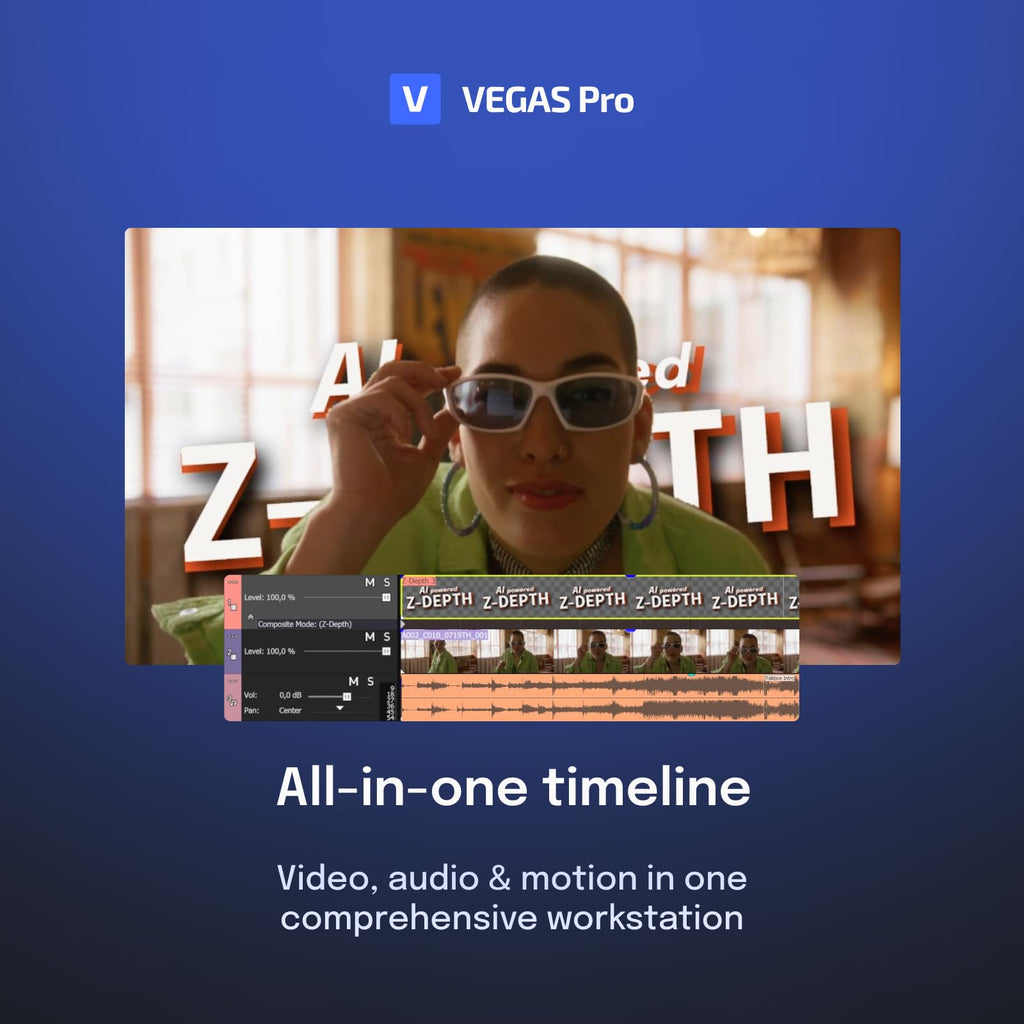 VEGAS Pro Suite 21 - Integrated video and audio editing tools for content creators | video editing software | video cutting software | video editor | 1 license [PC Online code]