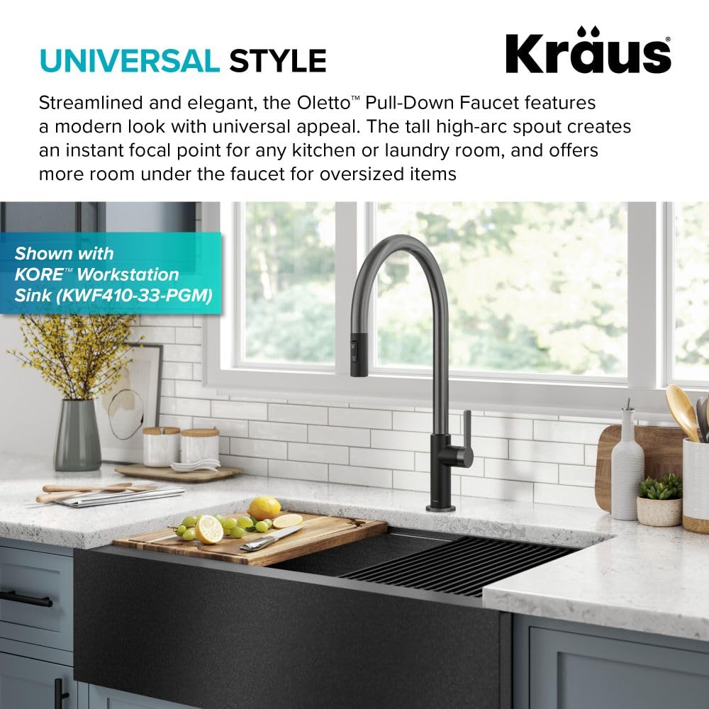 KRAUS Spot Free Stainless Steel Pull Down Kitchen Faucet KPF-2820SFS