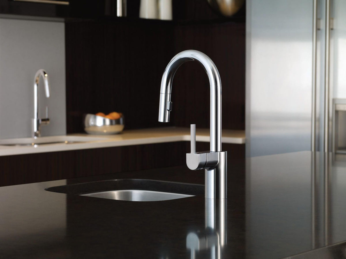 Moen Align Spot Resist Stainless One-Handle Modern Pulldown Bar Faucet with Power Clean and Reflex Docking System, 5965SRS