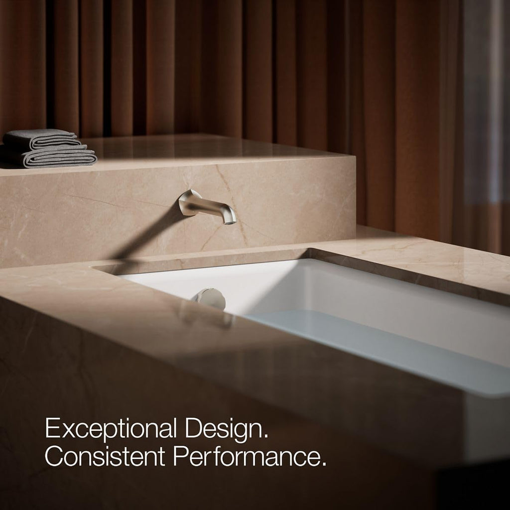 KOHLER 27115-2MB Occasion Wall-Mount 12" Bath Spout, Nondiverter Bathtub Spout with Slip-Fit Connection, Vibrant Brushed Moderne Brass