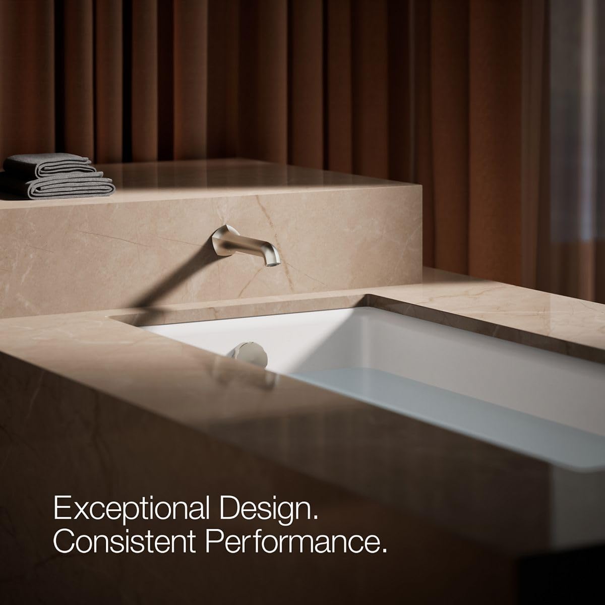 KOHLER 27115-2MB Occasion Wall-Mount 12" Bath Spout, Nondiverter Bathtub Spout with Slip-Fit Connection, Vibrant Brushed Moderne Brass