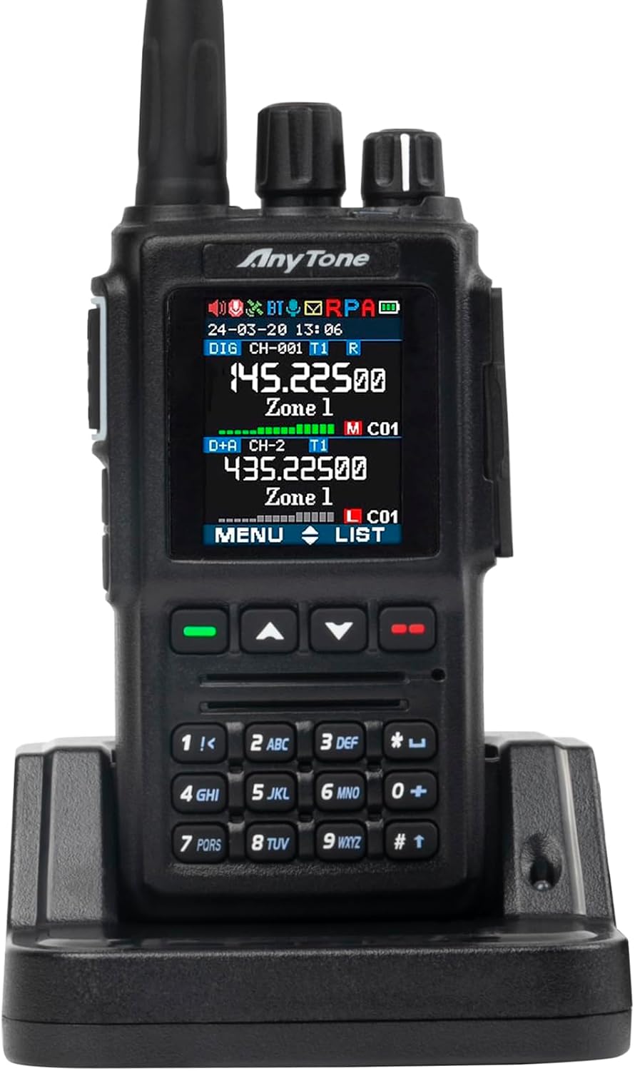 DMR Radio Handheld AT-D168UV Portable Ham Radio with VHF/UHF Dual Band, Long Range, APRS, Digital & Analog Mode, Rechargeable, Clear Audio, Easy Programming & Secure Encryption