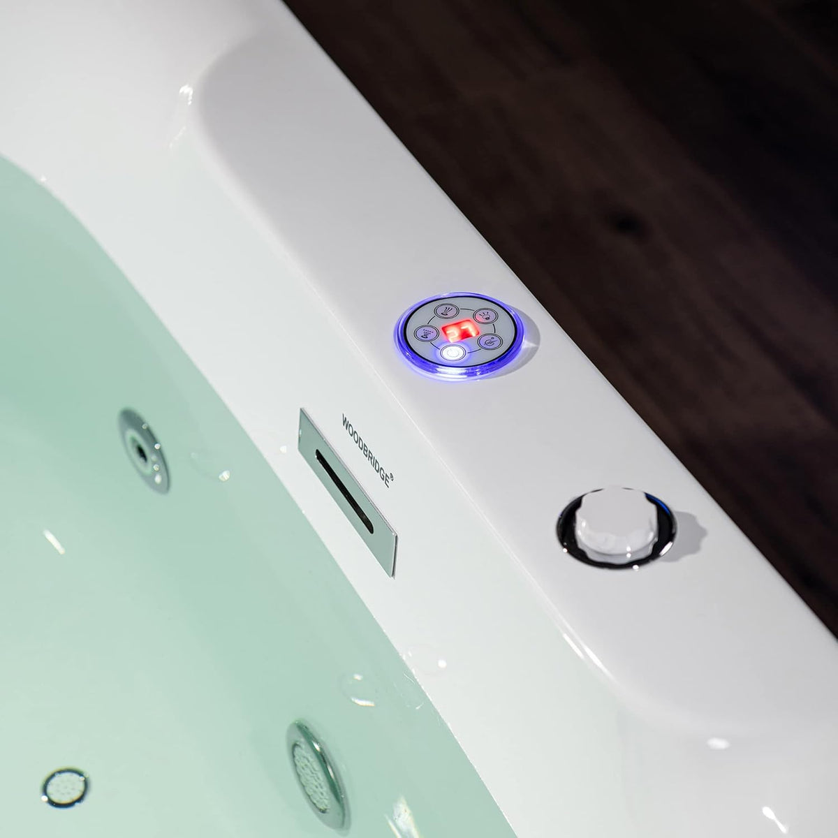 WOODBRIDGE 72"Ã35-3/8" Double Slipper Whirlpool&Air, Heated Soaking Bathtub