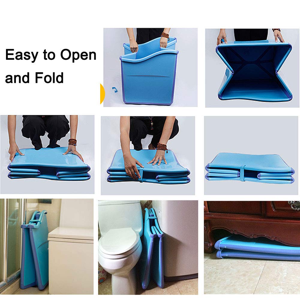 Large Collapsible Foldable Toddler Bathtub Blue