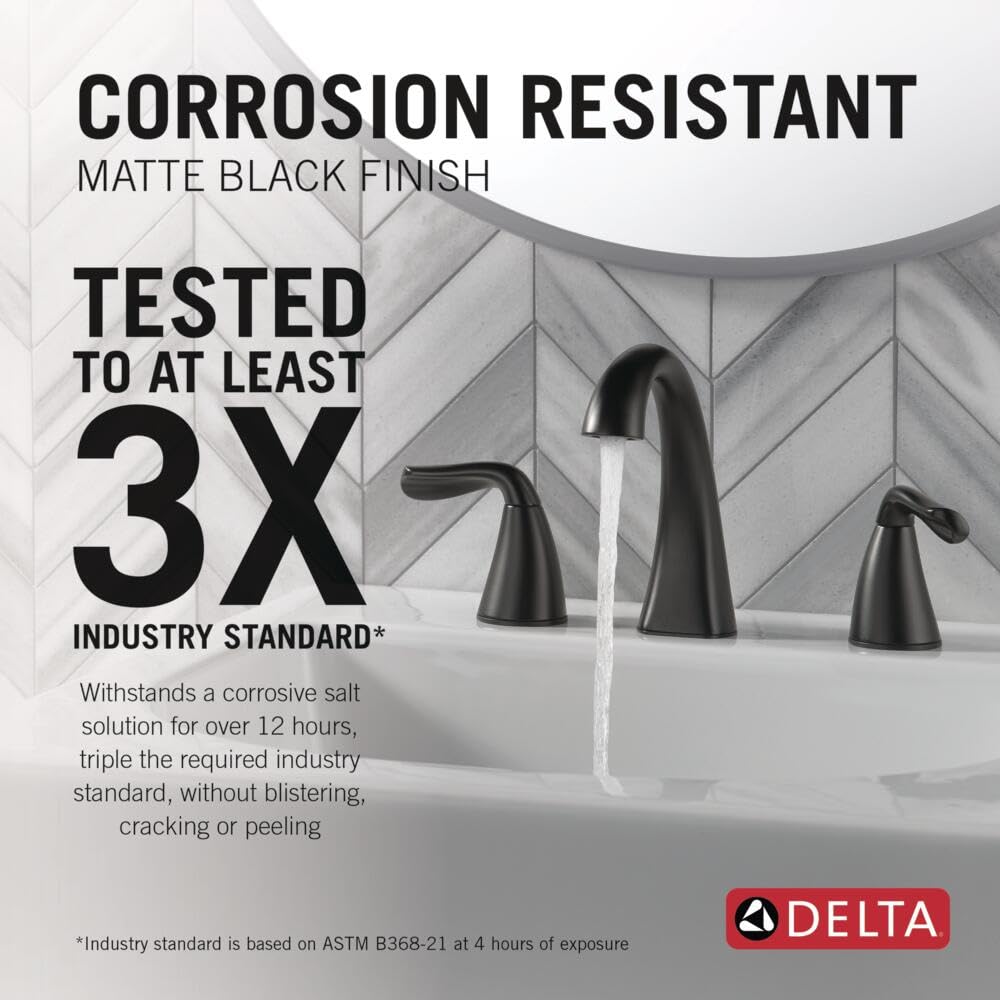 Delta Arvo Brushed Gold Faucet 3 Hole, 8 Inch Widespread Bathroom Sink Faucet for Vanity, Push-Pop Drain Assembly, Champagne Bronze 35840LF-CZ