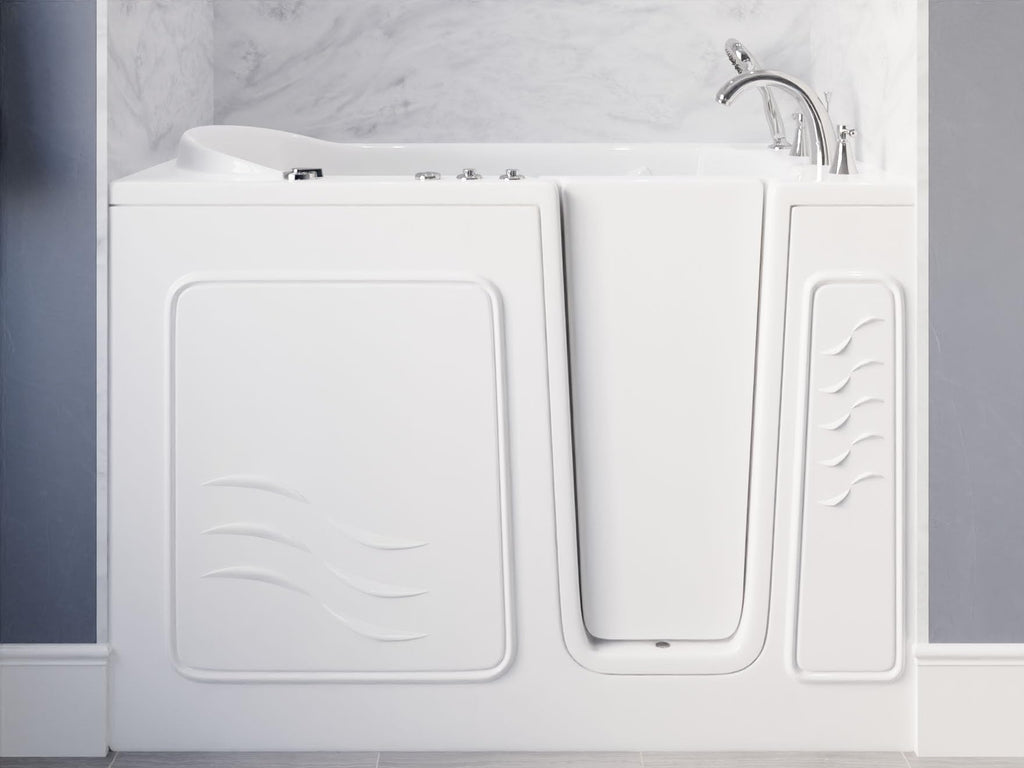 ANZZI Walk In Tub, 30 X 53 In, Left Drain, Air & Whirlpool Jets, 110v