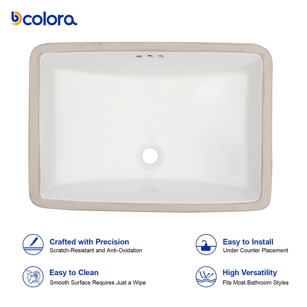 Undermount Bathroom Sink Oval - Dcolora 18"x15" White Porcelain Ceramic Oval Vessel Sink Under Counter Lavatory Vanity Bath Sink Bowl Basin With Overflow
