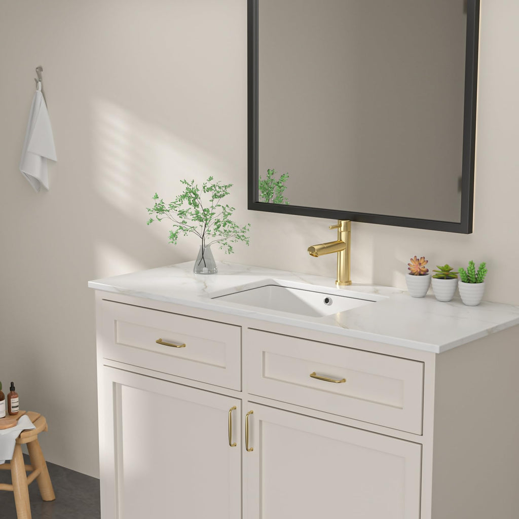Undermount Bathroom Sink Oval - Dcolora 18"x15" White Porcelain Ceramic Oval Vessel Sink Under Counter Lavatory Vanity Bath Sink Bowl Basin With Overflow