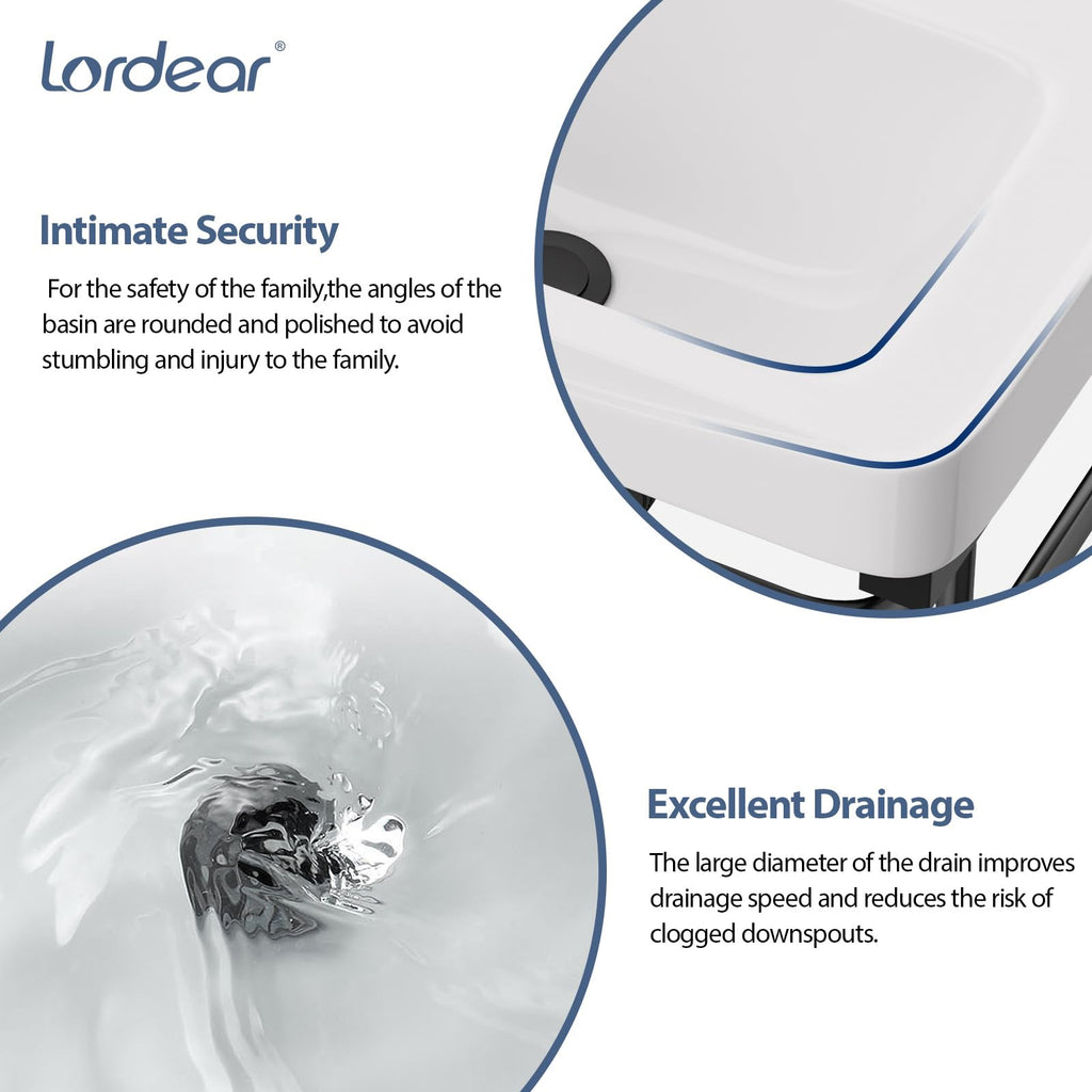 Lordear Wall Mount Bathroom Sink 21x12 Inch White Rectangle Sink with Overflow Porcelain Ceramic Floating Bathroom Vessel Sinks, Wall Hung Wash Hand Basin