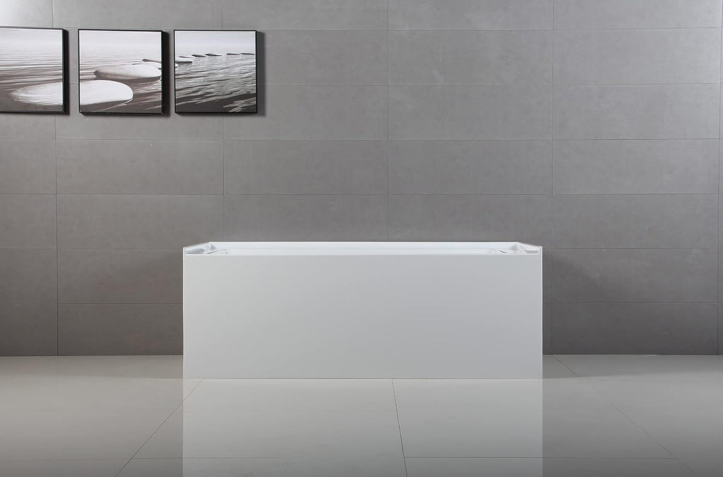 Kingston Brass VTAP603222L Aqua Eden 60-Inch Acrylic Alcove Tub with Left Hand Drain Hole, L 60" x W 32" x H 21-5/8"D, White
