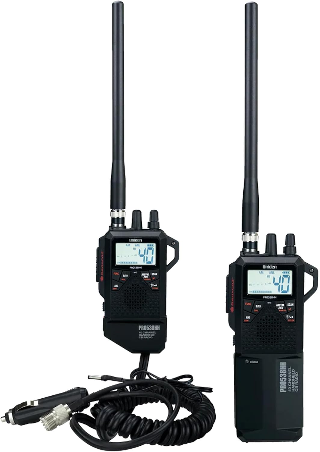 Uniden PRO538HHFM, â2 in 1â Dual Handheld/Mobile Emergency CB Radio with New FM Mode, Full 40 Channels, NOAA Weather Alerts, and Selectable 4-Watts HI/1-Watt Low Output Power.