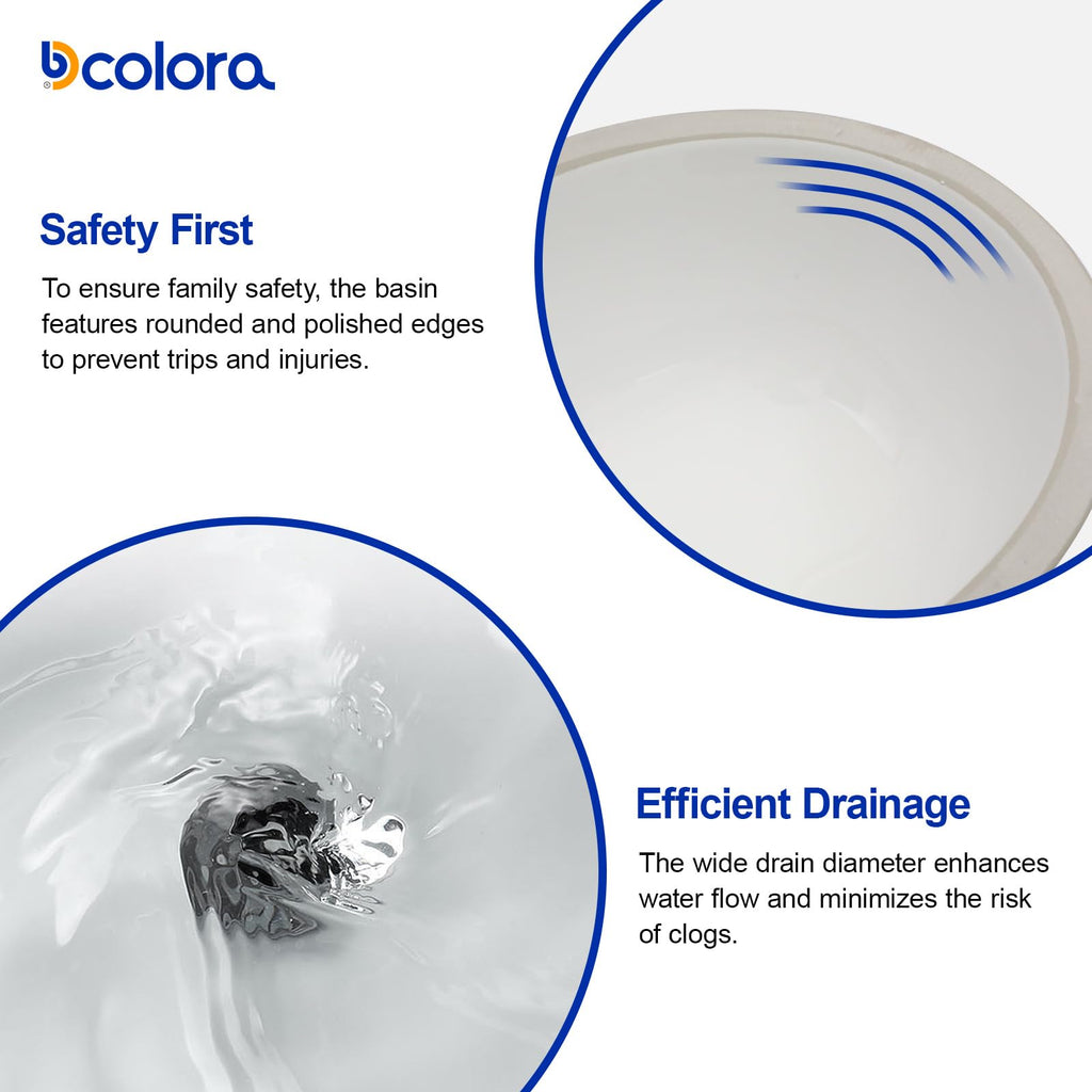 Undermount Bathroom Sink Oval - Dcolora 18"x15" White Porcelain Ceramic Oval Vessel Sink Under Counter Lavatory Vanity Bath Sink Bowl Basin With Overflow