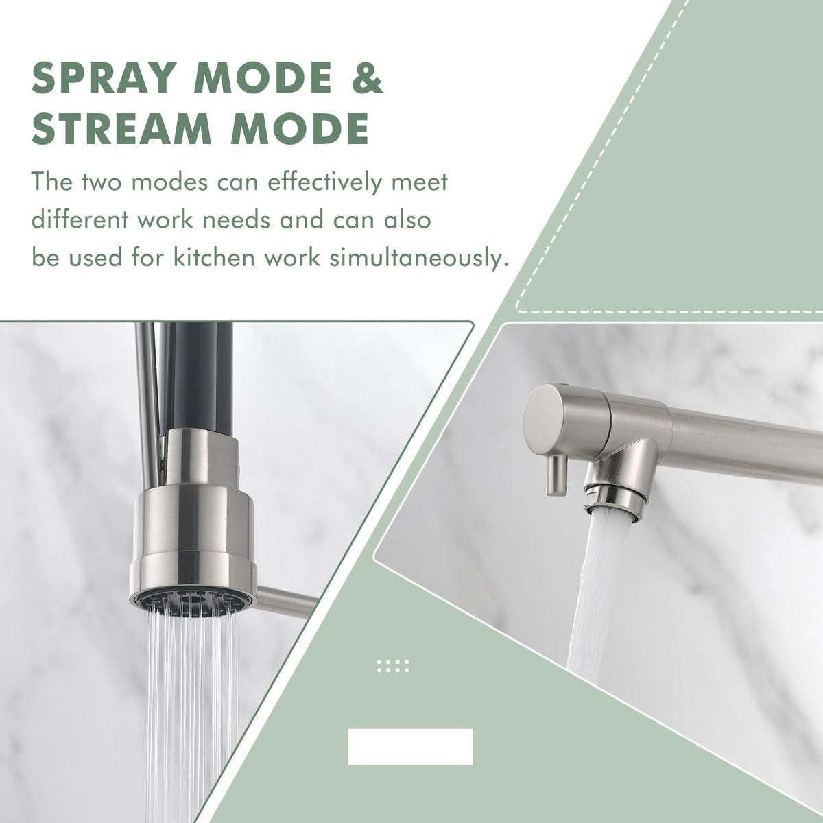 GIMILI Filter Kitchen Faucet Drinking Water Faucet 3 in 1 Brushed Nickel