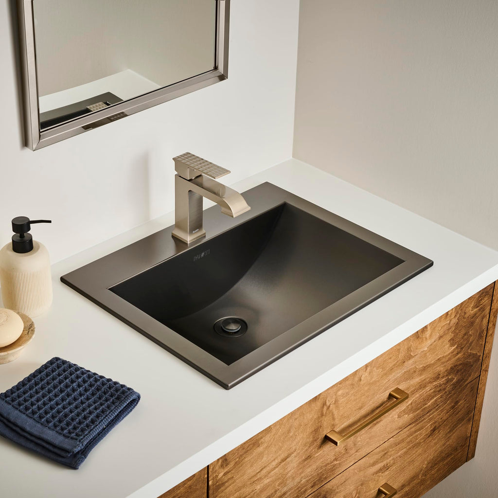 Ruvati 16x11-in Gunmetal Black 16-Gauge Bathroom Sink - RVH6107BL