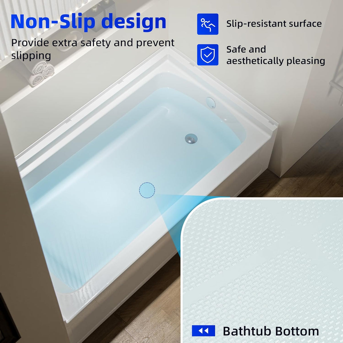 WOODBRIDGE 60â x 32â Four-Piece Direct-to-Stud Alcove Tub Surround with Left-Drain Hole Soaking Bathtub Combo in White