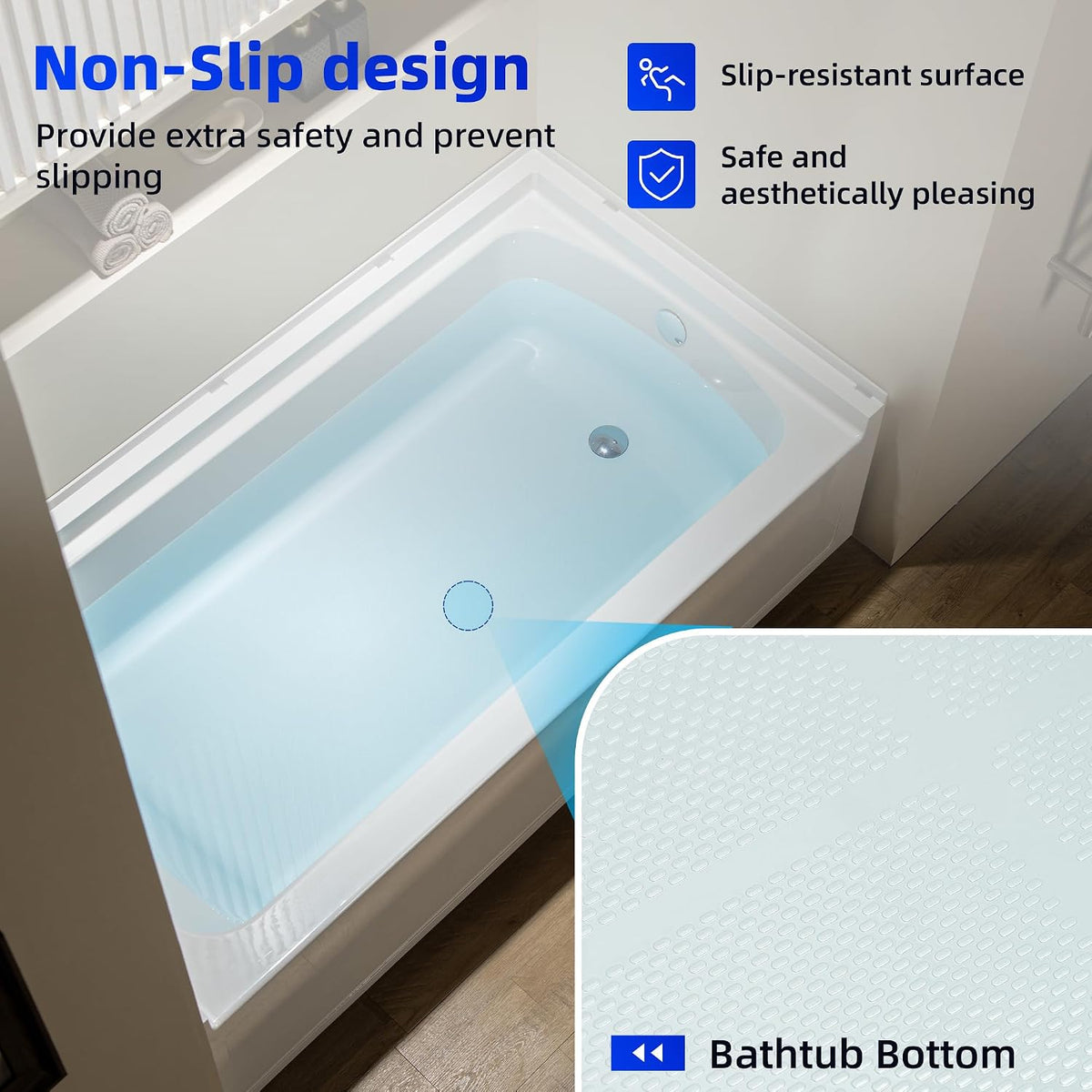 WOODBRIDGE 60â x 32â Four-Piece Direct-to-Stud Alcove Tub Surround with Left-Drain Hole Soaking Bathtub Combo in White