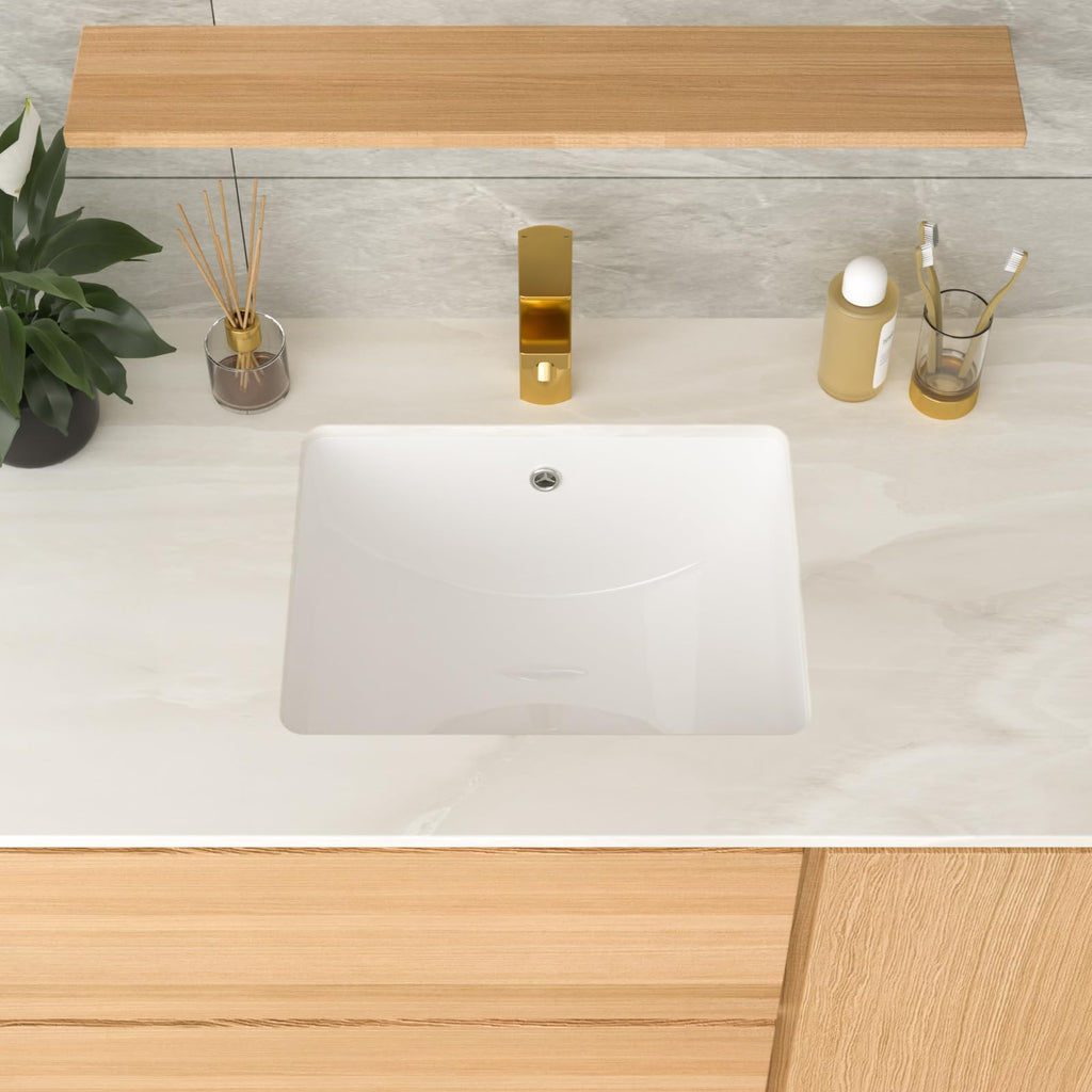 17 Inch Undermount Bathroom Sink Rectangle White