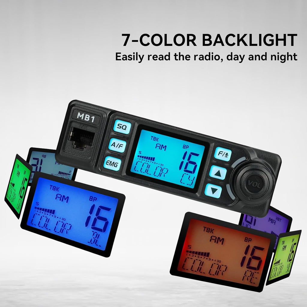 Retevis RT85 Walkie Talkies Long Range, Dual Band Ham Radio(2 Pack), 1400 mAh Battery, Bundle with Retevis MB1 CB Radio(1 Pack), AM/FM CB Radio Kit with Antenna, 2 Way Radio for Car Traveling