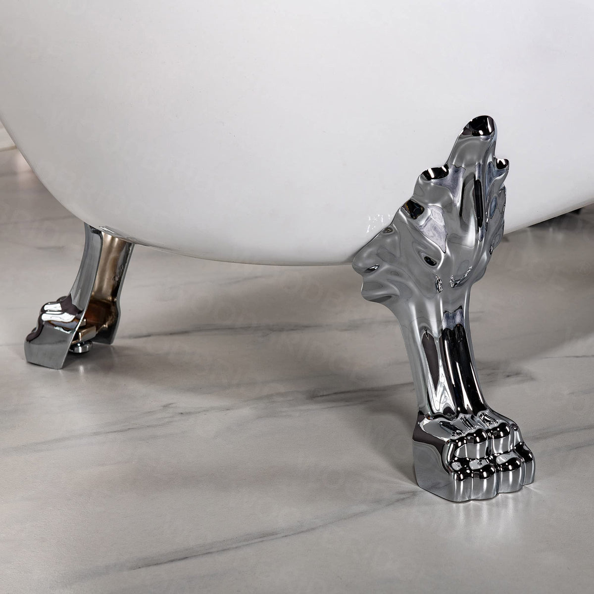 WOODBRIDGE 67" Heavy Duty Acrylic Slipper Clawfoot Bath Tub with Matte Black Feet + Matte Black Drain &Overflow