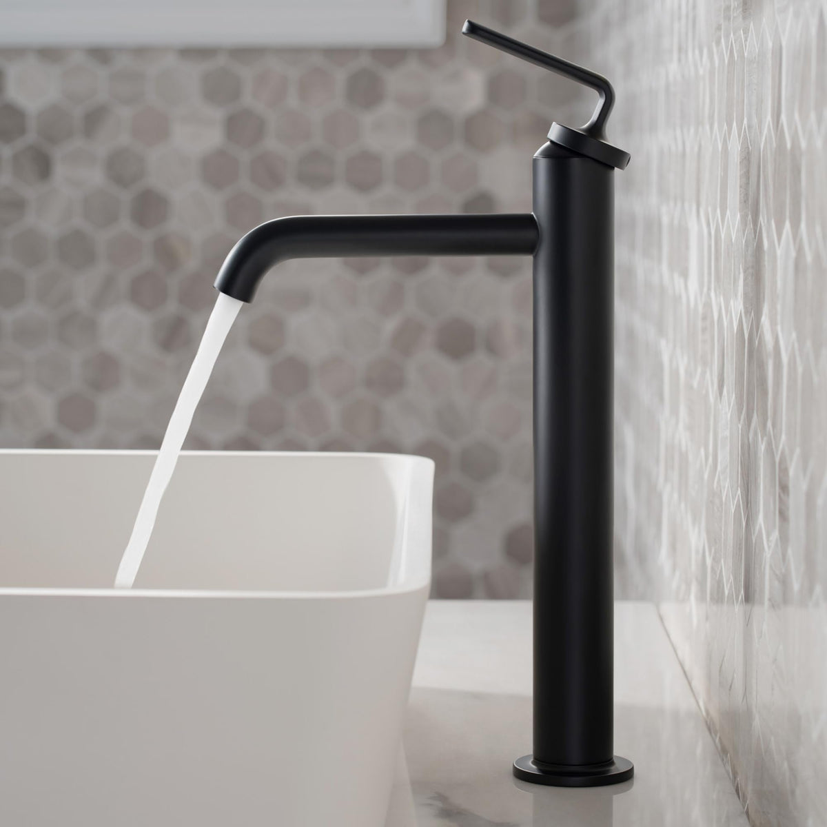 KRAUS Ramus Single Handle Vessel Sink Bathroom Faucet with Pop-Up Drain in Brushed Gold, KVF-1220BG
